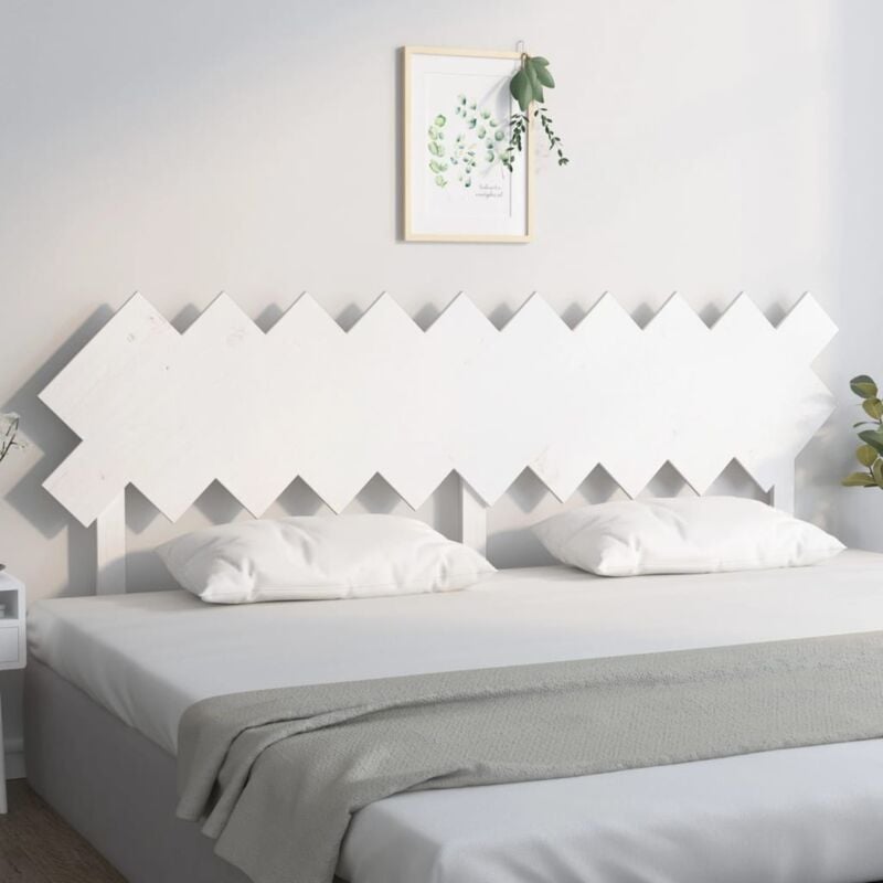 Maison du'Monde - Testiera per Letto Bianca 196x3x80,5 cm Legno - Wit