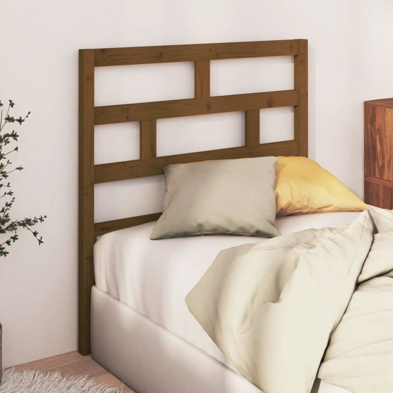 VidaXL Testiera per Letto ambra 81x4x100 cm in Legno Massello di Pino