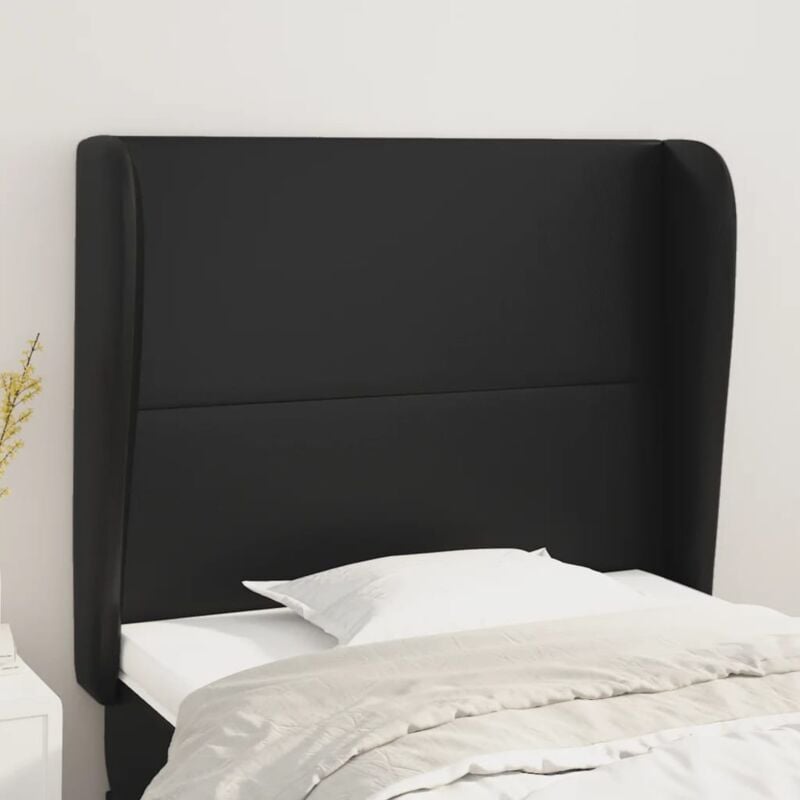 Testiera ad Orecchio, Schienale del letto Nera 83x23x118/128 cm in Similpelle vidaXL