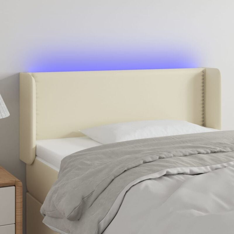 Testiera a led, Schienale del letto Crema 103x16x78/88 cm in Similpelle vidaXL