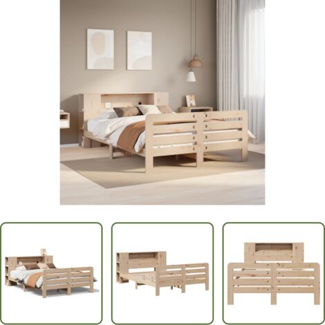 Testiera per letto -  Letto senza Materasso 135x190 cm in Legno Massello di Pino