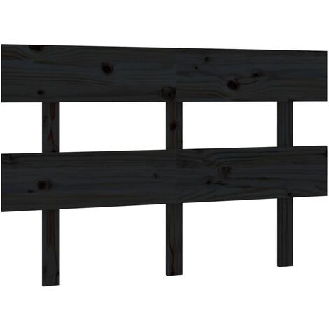 Testiera per Letto Nera 138x3x81 cm in Legno Massello di Pino vidaXL