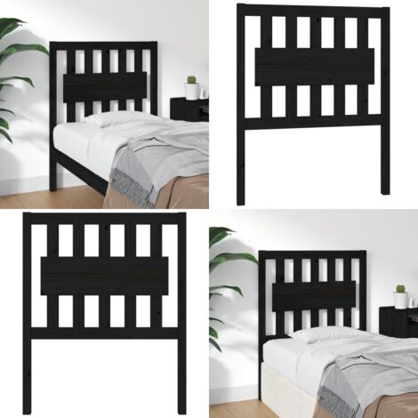 Testiera per Letto Nera 80,5x4x100 cm in Legno Massello di Pino - Testiera in pino - Testiera per letto rustica