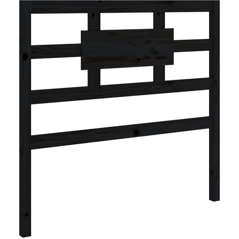 Testiera per Letto Nera 80,5x4x100 cm in Legno Massello di Pino vidaXL