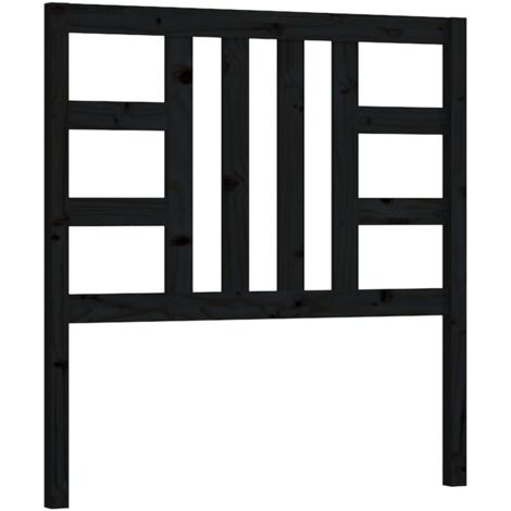 Testiera per Letto Nera 81x4x100 cm in Legno Massello di Pino vidaXL