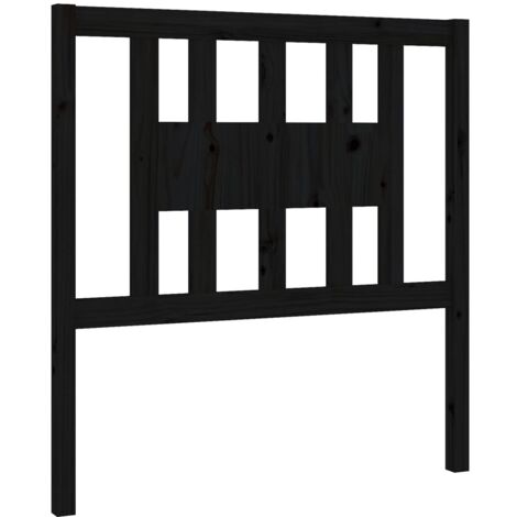 Testiera per Letto Nera 81x4x100 cm in Legno Massello di Pino vidaXL