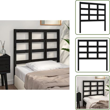 Testiera per letto senza testiera - vidaXL Testiera per Letto Nera 95,5x4x100 cm in Legno Massello di Pino -