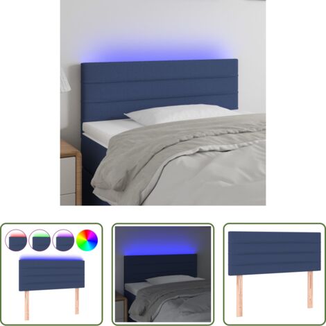 Testiera per letto -  Testiera a LED Blu 80x5x78/88 cm in Tessuto