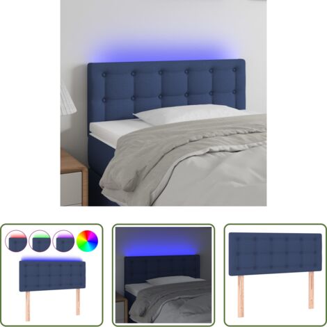 Testiera per letto -  Testiera a LED Blu 80x5x78/88 cm in Tessuto