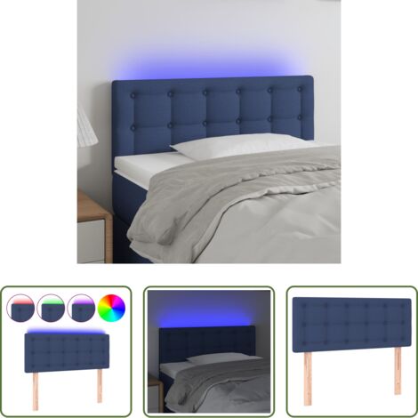 Testiera per letto -  Testiera a LED Blu 90x5x78/88 cm in Tessuto