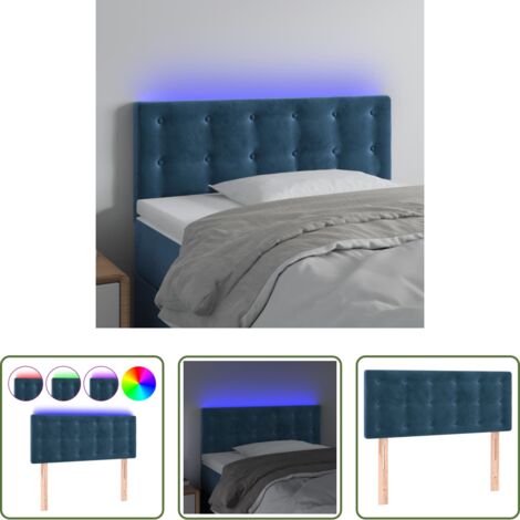 Testiera per letto -  Testiera a LED Blu scuro 90x5x78/88 cm in Tessuto