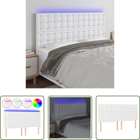 Testiera per letto -  Testiera a LED rosa 200x5x118/128 cm in Similpelle
