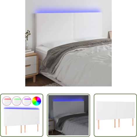Testiera per letto -  Testiera a LED rosa 200x5x118/128 cm in Similpelle
