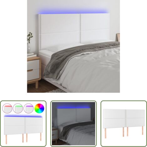 Testiera per letto -  Testiera a LED rosa 200x5x118/128 cm in Similpelle