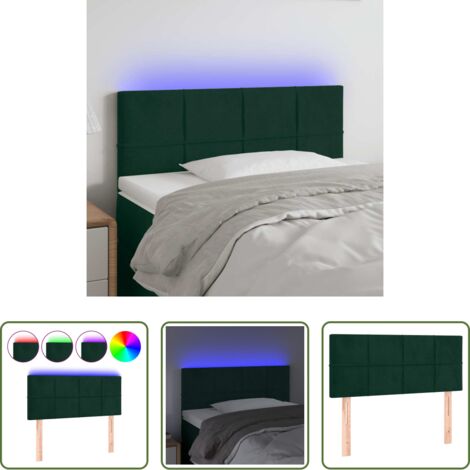 Testiera per letto -  Testiera a LED Verde scuro 90x5x78/88 cm in Similpelle