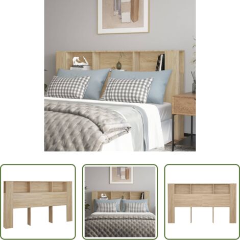 Testiera per letto -  Testiera con Scomparti Rovere Sonoma 180x18,5x104,5 cm