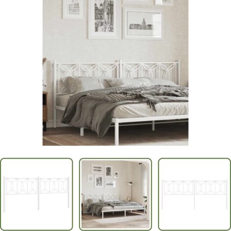 Testiera per letto -  Testiera di Ricambio in Metallo Bianco 193 cm