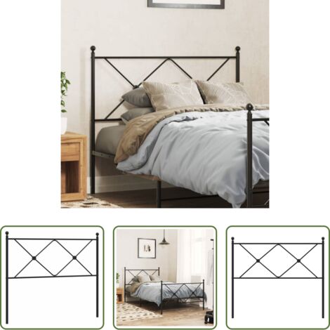 Testiera per letto -  Testiera di Ricambio in Metallo Nero 107 cm