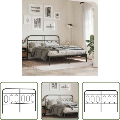 Testiera per letto -  Testiera di Ricambio in Metallo Nero 137 cm