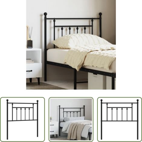 Testiera per letto -  Testiera di Ricambio in Metallo Nero 80 cm