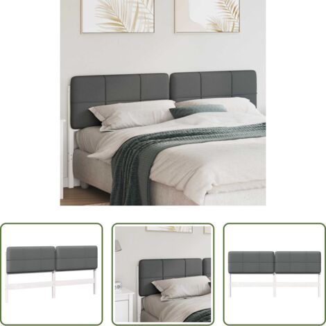 Testiera per letto -  Testiera imbottita Bianco e grigio chiaro 200 cm Pino massello