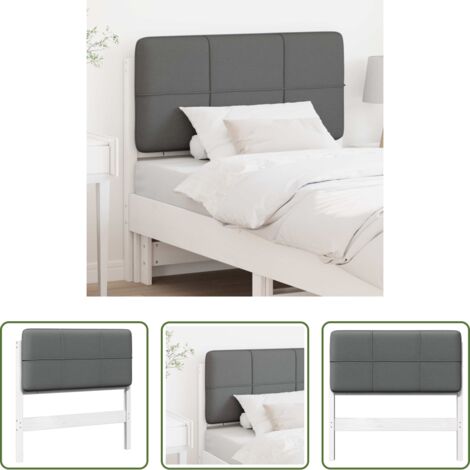 Testiera per letto -  Testiera imbottita Bianco e grigio chiaro 80 cm Pino massello