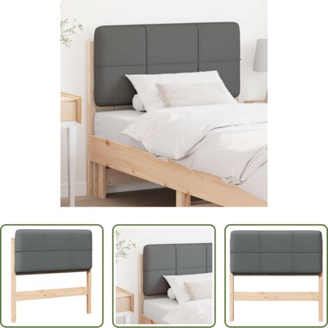Testiera per letto -  Testiera imbottita Marrone e Grigio Chiaro 80 cm Pino massello