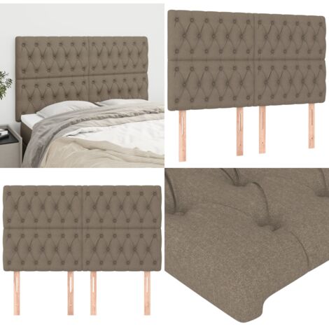 Testiera per letto tortora 160x7x118/128 cm in tessuto - Testiera letto in tessuto - Testiera letto regolabile
