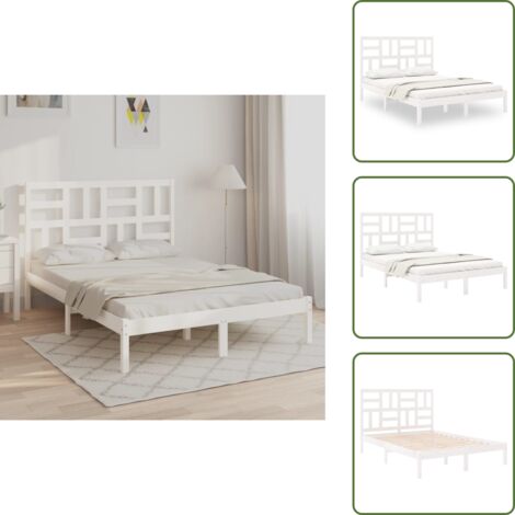 Testiera per letto - vidaXL Giroletto Bianco in Legno Massello 120x200 cm - Letto moderno
