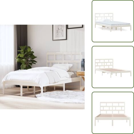 Testiera per letto - vidaXL Giroletto Bianco in Legno Massello di Pino 120x200 cm - Letto in compensato
