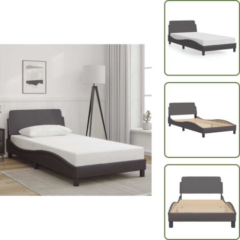 Testiera per letto - vidaXL Giroletto Dover Crema 100x200 cm in Similpelle - Letto con gambe