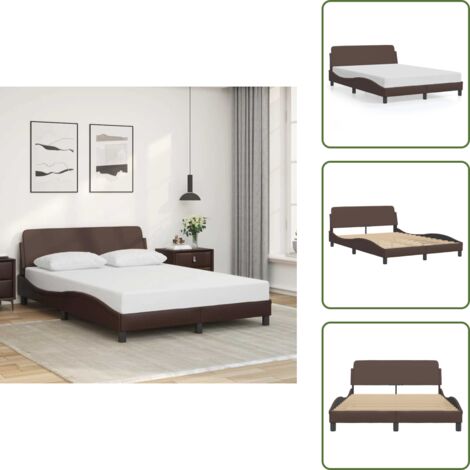 Testiera per letto - vidaXL Giroletto Dover Marrone 140x190 cm in Similpelle - Letto con gambe