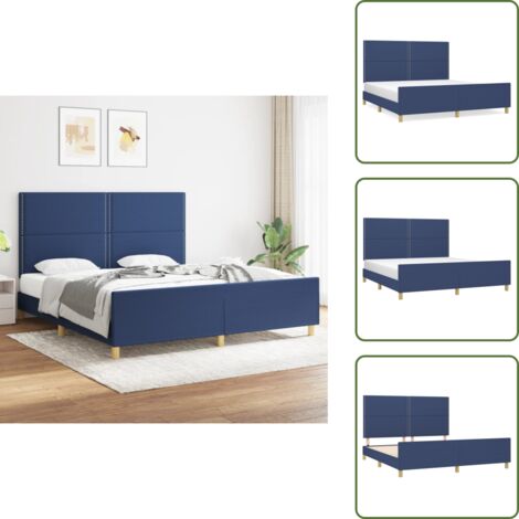 Testiera per letto - vidaXL Giroletto senza Materasso Blu 180x200 cm in Tessuto -