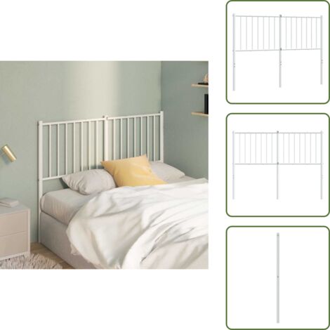 Testiera per letto - vidaXL Testiera di Ricambio in Metallo Bianco 120 cm -