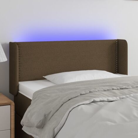 Testiera Per letto Vintage  Testiera del letto a LED Marrone Scuro 103x16x78/88 cm in Tessuto -ITC43566