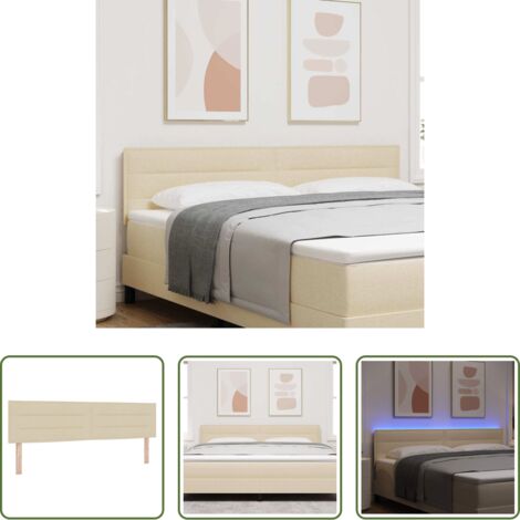 Testiera regolabile -  Testiera LED con strisce LED con testiera Crema 180 cm Tessuto