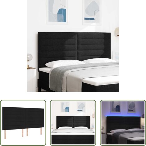 Testiera regolabile -  Testiera LED con strisce LED con testiera Nero 180 cm Tessuto