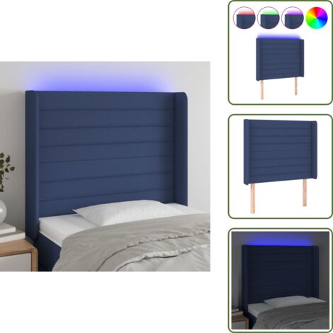 Testiera regolabile - vidaXL Testiera a LED Blu 103x16x118/128 cm in Tessuto - Testiera per camera da letto