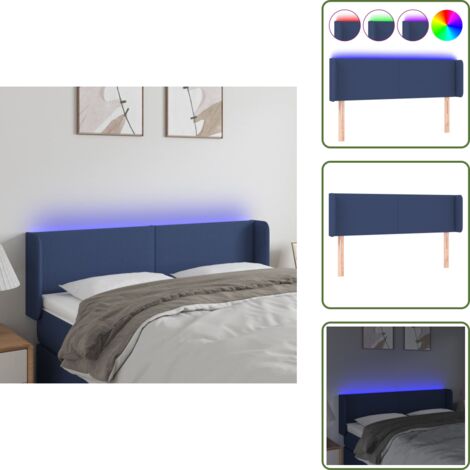 Testiera regolabile - vidaXL Testiera a LED Blu 147x16x78/88 cm in Tessuto - Testiera per camera da letto