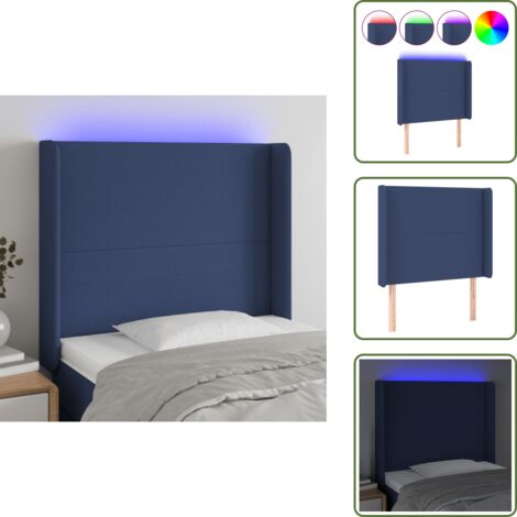 Testiera regolabile - vidaXL Testiera a LED Blu 83x16x118/128 cm in Tessuto - Testiera per camera da letto
