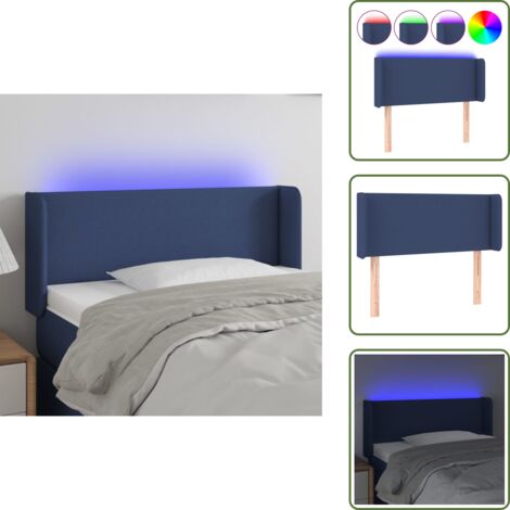 Testiera regolabile - vidaXL Testiera a LED Blu 83x16x78/88 cm in Tessuto - Testiera per camera da letto