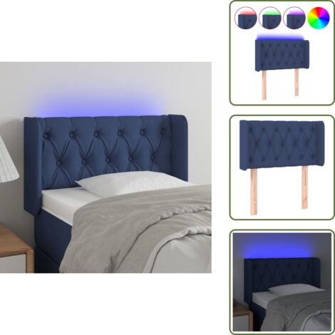 Testiera regolabile - vidaXL Testiera a LED Blu 83x16x78/88 cm in Tessuto - Testiera per camera da letto