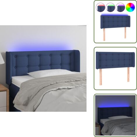 Testiera regolabile - vidaXL Testiera a LED Blu 83x16x78/88 cm in Tessuto - Testiera per camera da letto