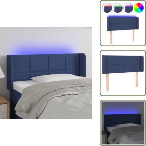 Testiera regolabile - vidaXL Testiera a LED Blu 93x16x78/88 cm in Tessuto - Testiera per camera da letto