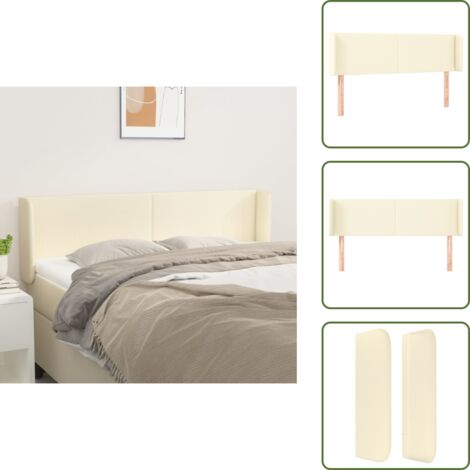 Testiera regolabile - vidaXL Testiera ad Orecchio Crema 147x16x78/88 cm in Similpelle - Testiera in legno