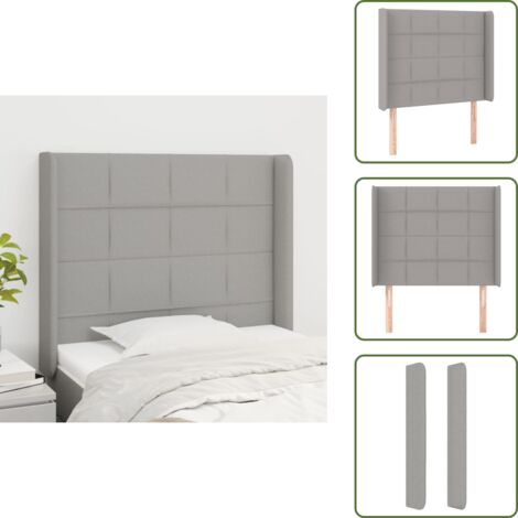 Testiera regolabile - vidaXL Testiera ad Orecchio Grigio Chiaro 103x16x118/128 cm in Tessuto - Testiera per camera da letto