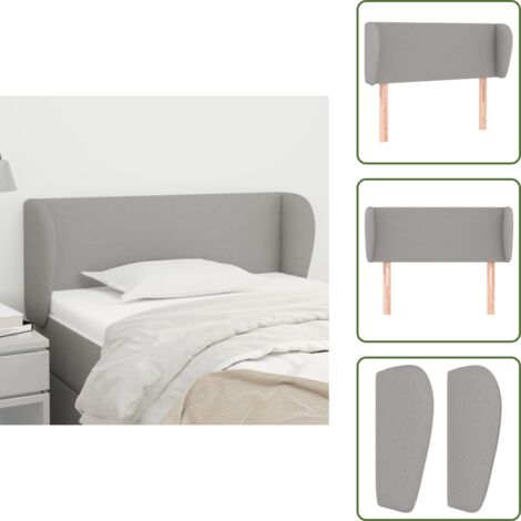 Testiera regolabile - vidaXL Testiera ad Orecchio Grigio Chiaro 103x23x78/88 cm in Tessuto - Testiera per camera da letto