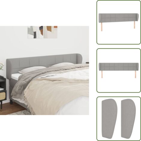 Testiera regolabile - vidaXL Testiera ad Orecchio Grigio Chiaro 163x23x78/88 cm in Tessuto - Testiera per camera da letto