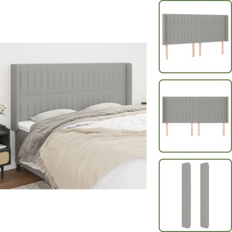 Testiera regolabile - vidaXL Testiera ad Orecchio Grigio Chiaro 183x16x118/128 cm in Tessuto -