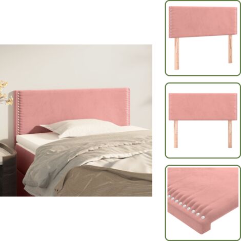 Testiera Regolabile - vidaXL Testiera Rosa 100x5x78/88 cm in Velluto - Testiera in Legno